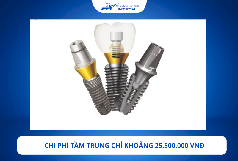 Trụ Implant Dentium Mỹ có chi phí thuộc phân khúc tầm trung trong thị trường trồng răng Implant