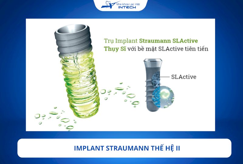 Implant Straumann SLActive thuộc thế hệ II của dòng trụ Implant Straumann
