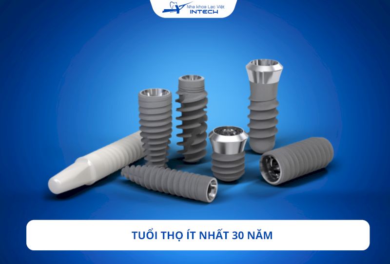 Trụ Implant Straumann có thời gian sử dụng trung bình từ 30 đến 40 năm.