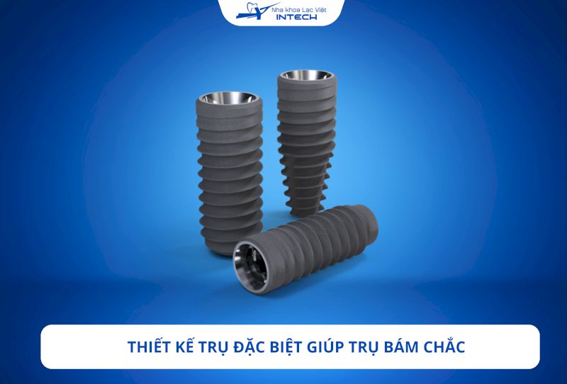 Trụ Implant Straumann được thiết kế với hình dáng thuôn dài và các rãnh ren đặc biệt