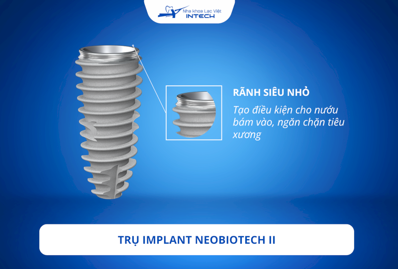 Rãnh vi mô giúp làm chậm tốc độ tiêu xương quanh vùng cổ Implant do lực ăn nhai trong thời gian dài, kéo dài tuổi thọ của răng Implant 